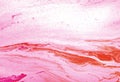 Acrylic Fluid Art. White, red and pink liquid mix and golden splashes. Abstract marble background or texture Royalty Free Stock Photo