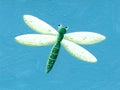 Acrylic illustration of the cute green Dragonfly