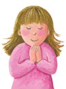 Cute Little girl praying