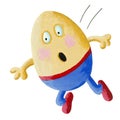 Surprised Humpty Dumpty had a great fall Royalty Free Stock Photo