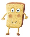 Toast Bread Slice Cartoon Character