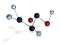 Acrylic molecule 3d rendering Royalty Free Stock Photo