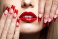 Acrylic nails manicure Royalty Free Stock Photo