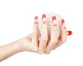 Acrylic nails manicure Royalty Free Stock Photo