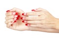 Acrylic nails manicure Royalty Free Stock Photo