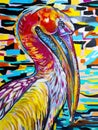 Acrylic original painting of a pelican