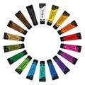 Acrylic Paint Tubes Circle Round Colors Collection