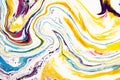 Acrylic paint waves abstract background. Rainbow marble texture.Oil paint liquid flow colorful wallpaper. Creative