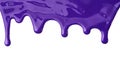 Acrylic violet paint flows down with drops.