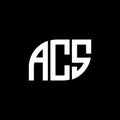 ACS letter logo design on black background.ACS creative initials letter logo concept.ACS letter design Royalty Free Stock Photo