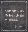 Act of courage Seneca quote Royalty Free Stock Photo