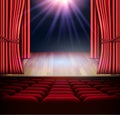 Act drape with red curtains Royalty Free Stock Photo