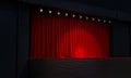 Act drape with red curtains.