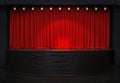 Act drape with red curtains. Royalty Free Stock Photo