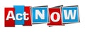 Act Now Red Blue Squares Stripes Horizontal Royalty Free Stock Photo