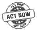 act now stamp. act now round grunge sign. Royalty Free Stock Photo