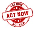 act now stamp. act now round grunge sign. Royalty Free Stock Photo