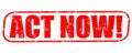 Act now stamp on white background Royalty Free Stock Photo