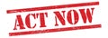 ACT NOW text on red grungy lines stamp Royalty Free Stock Photo