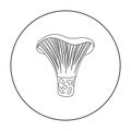 Actarius indigo icon in outline style isolated on white background. Mushroom symbol stock vector illustration.