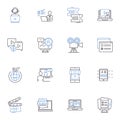 Acting career line icons collection. Craft, Audition, Rehearsal, Scene, Role, Script, Performance vector and linear