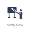 Acting class icon. Trendy flat vector Acting class icon on white