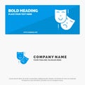 Acting, Masks, Persona, Theater SOlid Icon Website Banner and Business Logo Template