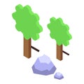 Acting scene trees icon isometric vector. Event actor