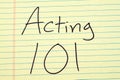 Acting 101 On A Yellow Legal Pad