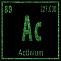 Actinium Chemical Element, Green Edition Royalty Free Stock Photo
