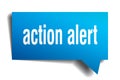 Action alert blue 3d speech bubble