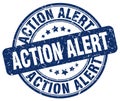 action alert blue stamp