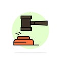 Action, Auction, Court, Gavel, Hammer, Judge, Law, Legal Abstract Circle Background Flat color Icon