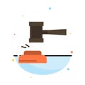 Action, Auction, Court, Gavel, Hammer, Judge, Law, Legal Abstract Flat Color Icon Template