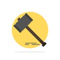 Action, Auction, Court, Gavel, Hammer, Law, Legal Abstract Circle Background Flat color Icon
