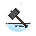 Action, Auction, Court, Gavel, Hammer, Law, Legal Abstract Flat Color Icon Template