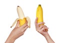 Action Banana in woman hand
