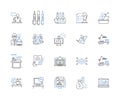 Action brainstorm line icons collection. Charge, Slay, Ambush, Conquer, Pursue, Attack, Overcome vector and linear