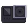 Action cam icon cartoon vector. Gopro camera