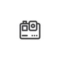 Action cam line icon. linear style sign for mobile concept and web design. Action cam camera outline vector icon. Symbol, logo Royalty Free Stock Photo