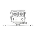 Action Camera Drawing Line Art Style Front View Vector Illustration on White Royalty Free Stock Photo