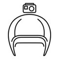 Action camera helmet icon, outline style Royalty Free Stock Photo