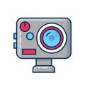 Action camera icon. Extreme cam embleme. Royalty Free Stock Photo