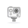 Action Camera Illustration, Digital Device, Gray and Black, Technology Equipment Royalty Free Stock Photo