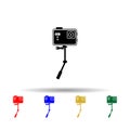Action camera multi color style icon. Simple glyph, flat vector of equipment photography icons for ui and ux, website or mobile Royalty Free Stock Photo