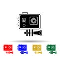 Action camera multi color style icon. Simple glyph, flat vector of equipment photography icons for ui and ux, website or mobile Royalty Free Stock Photo