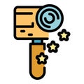Action camera product review icon color outline vector