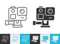 Action Camera simple black line vector icon Royalty Free Stock Photo