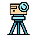 Action camera tripod icon color outline vector Royalty Free Stock Photo