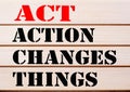 Action Changes Things ACT Royalty Free Stock Photo